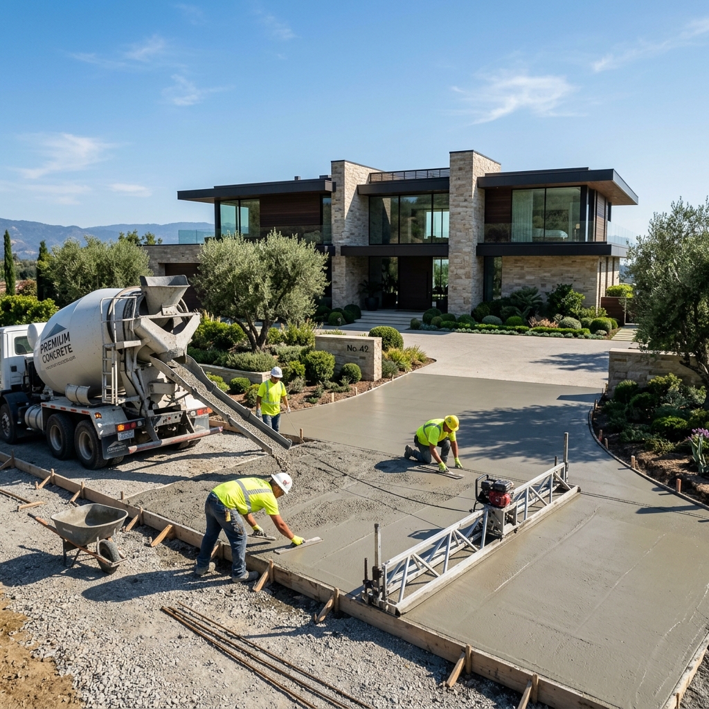 Residential driveway structural pour slab