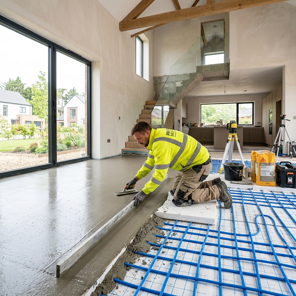 Concrete Floor Screed action
